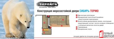 Стальная дверь Берлога Сибирь Термо Дуб темный